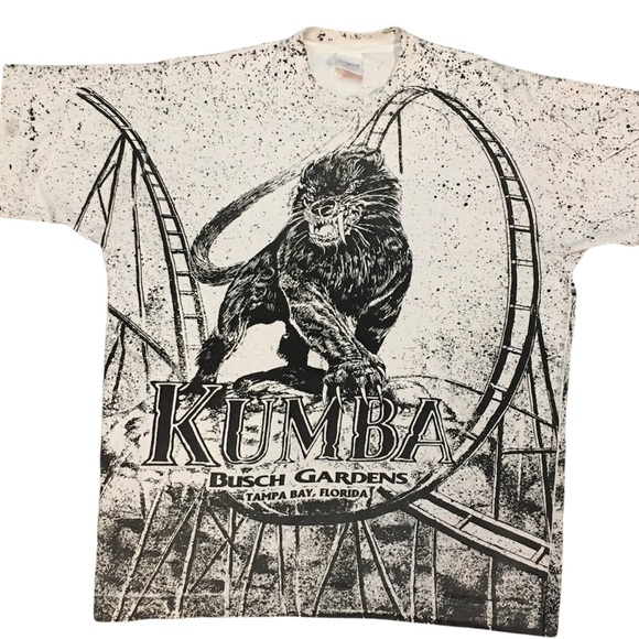 Rudman Other - Vtg single stitch Kumba roller coaster all over print T-shirt